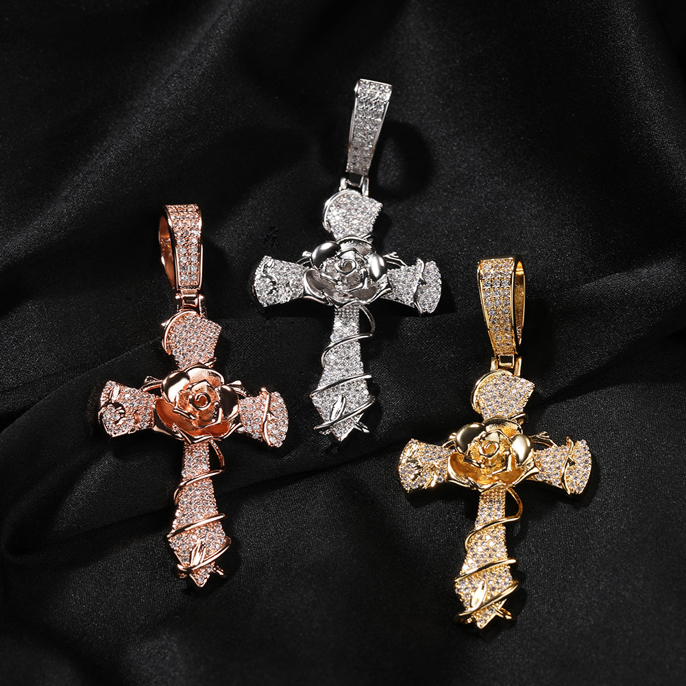 Cross Rose Pendant💎